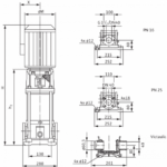 Вертикальный многоступенчатый насос Wilo Multivert MVI 814 (3~400 V, FKM, PN 25) — изображение 6